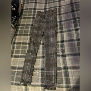 Plaid High-Waist Women’s Jeans - Gray